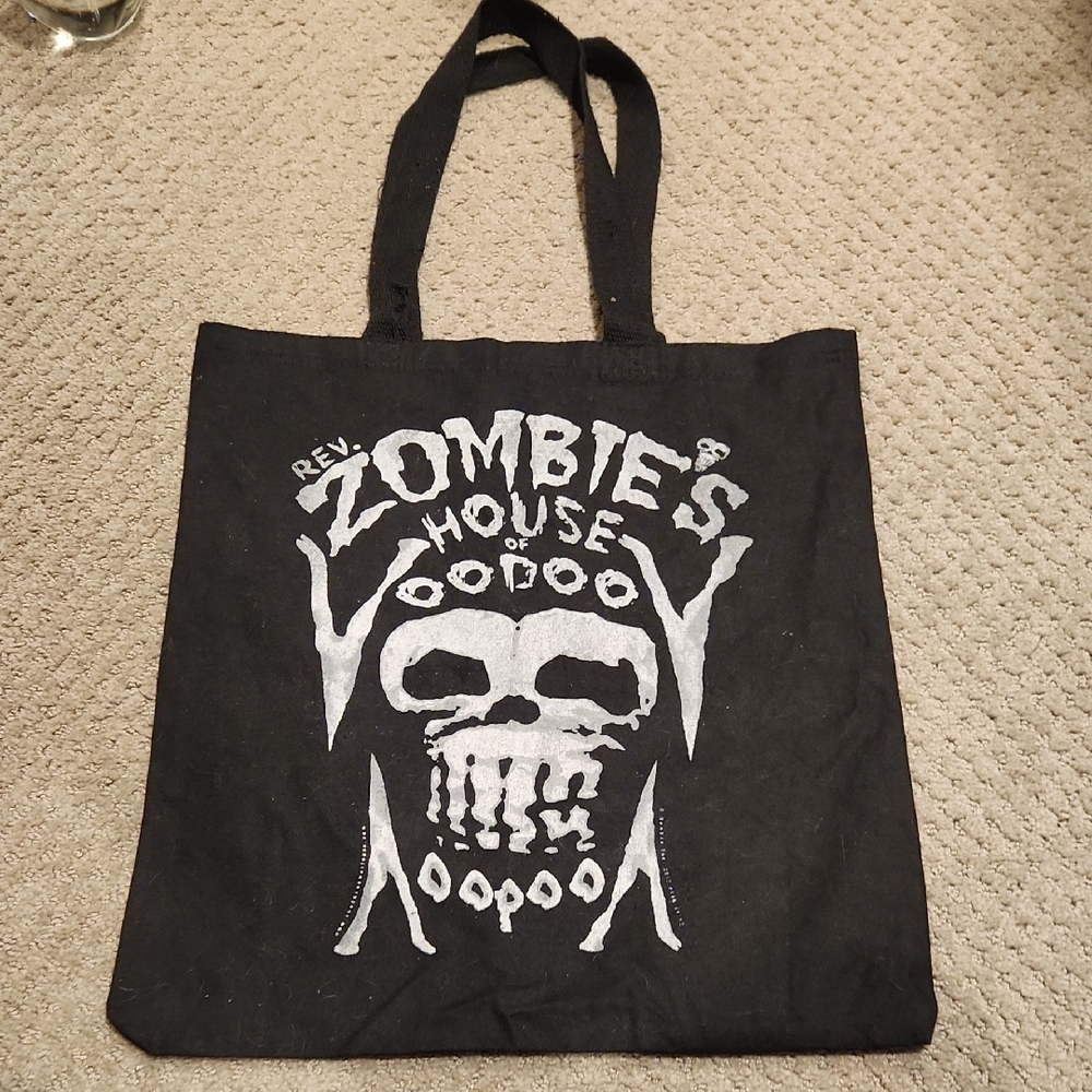 Black Tote Bag with Skull Design MARIE LAVEAUS